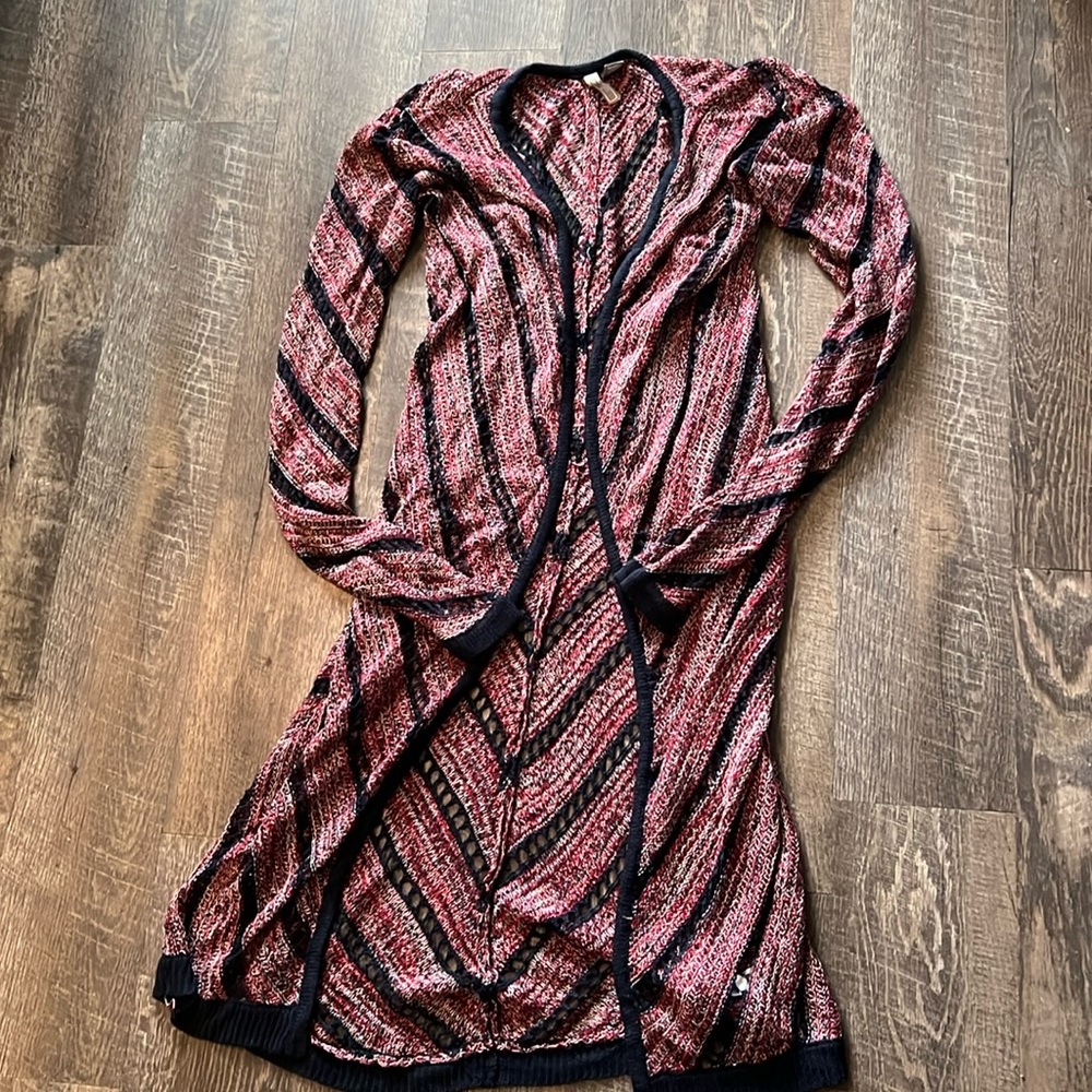 Longline knit cardigan sweater